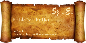 Szlávi Erika névjegykártya