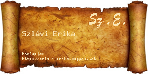 Szlávi Erika névjegykártya